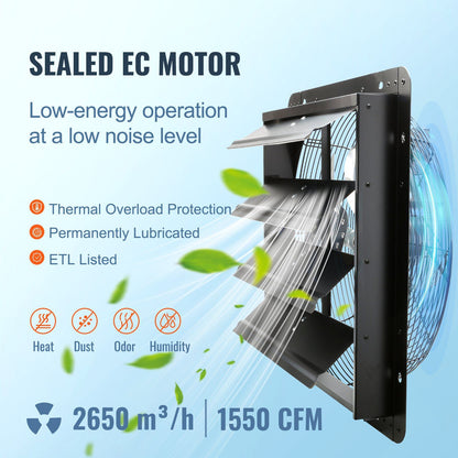 VEVOR Exhaust Fan with Shutter 16''