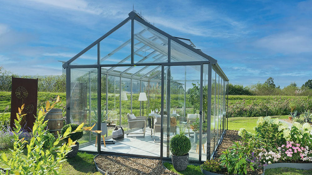 Livingten four season glass greenhouse by Hoklartherm