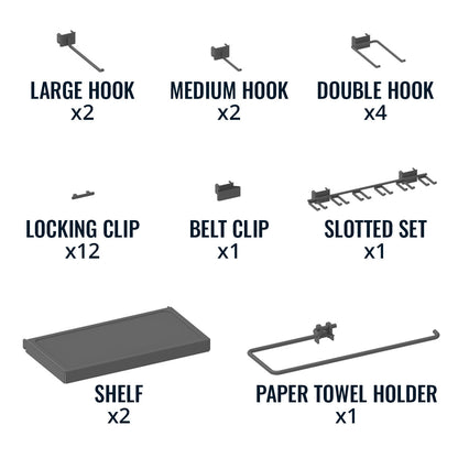 34" x 32" Pegboard | 13 Attachments