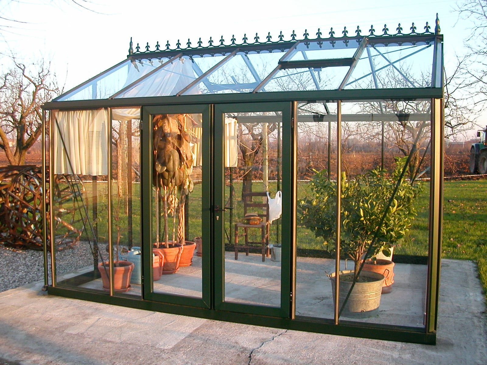 royal victorian greenhouse double sliding doors tempered glass Denver Colorado South Table Sheds