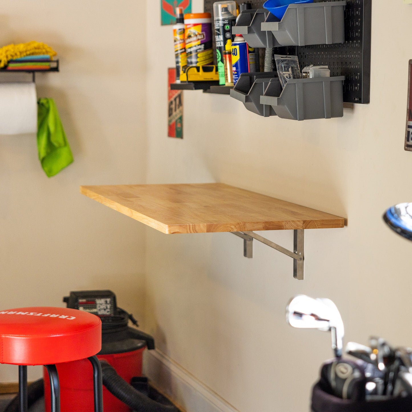 Folding Workbench and Pegboard Workshop Set